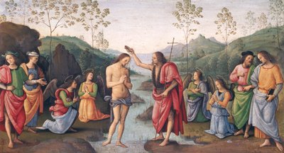 Le Baptême du Christ, du Couvent de San Pietro, Pérouse, 1496-98 - Pietro Perugino